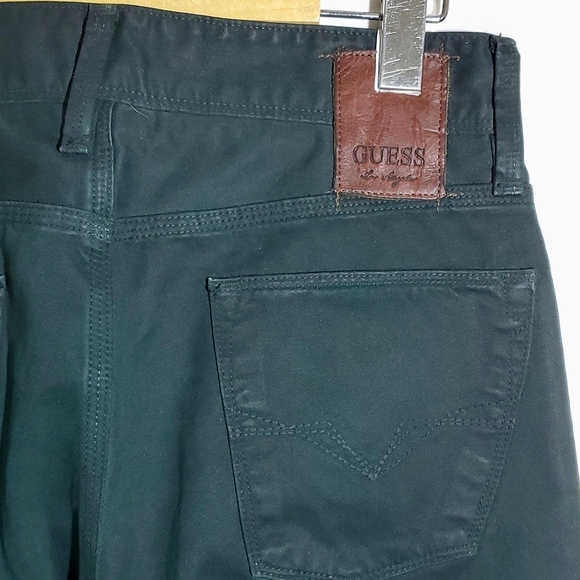 NWT Guess Jeans Lincoln Slim Fit Low Rise Straight Leg Amulet Green Sueded 28x32 - Picture 12 of 14